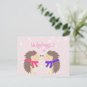 Hedgehugs. Cute Hedégel Kerstmis Feestdagenkaart (Staand voorkant)
