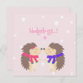 Hedgehugs. Cute Hedégel Kerstmis Feestdagenkaart (Voorkant / Achterkant)