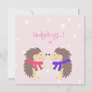 Hedgehugs. Cute Hedégel Kerstmis Feestdagenkaart