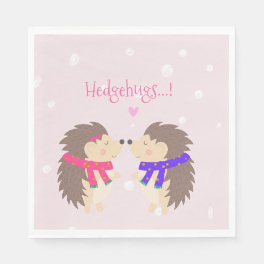 Hedgehugs. Cute Hedégel Kerstmis Servet (Voorkant)