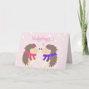 Hedgehugs. Cute Hedegel Valentijnsdag Feestdagen Kaart