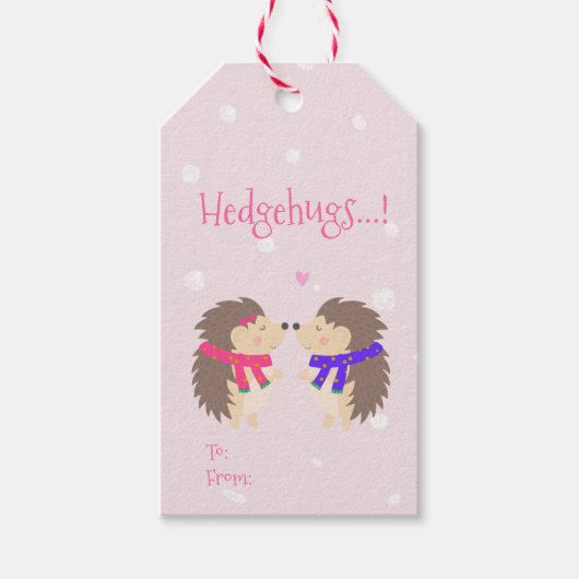 Hedgehugs. Cute Hedgel Cadeaulabel (Voorkant)