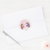 Hedgehugs. Cute Personalized Hedegel Kerstmis Ronde Sticker (Envelop)