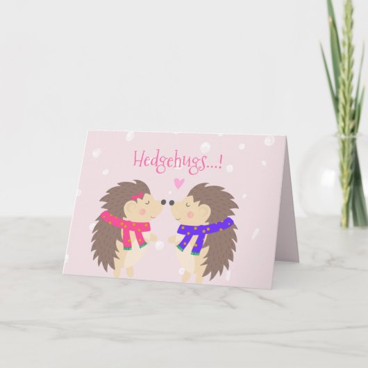 Hedgehugs! Egel kerst Feestdagen Kaart (Voorkant)