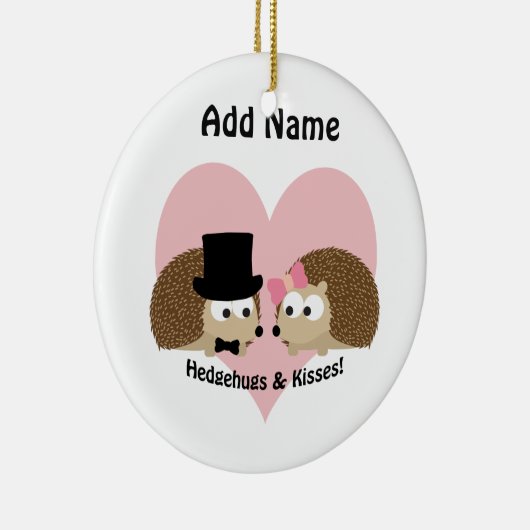 Hedgehugs en Kisses Hégel Couple Keramisch Ornament (Rechts)