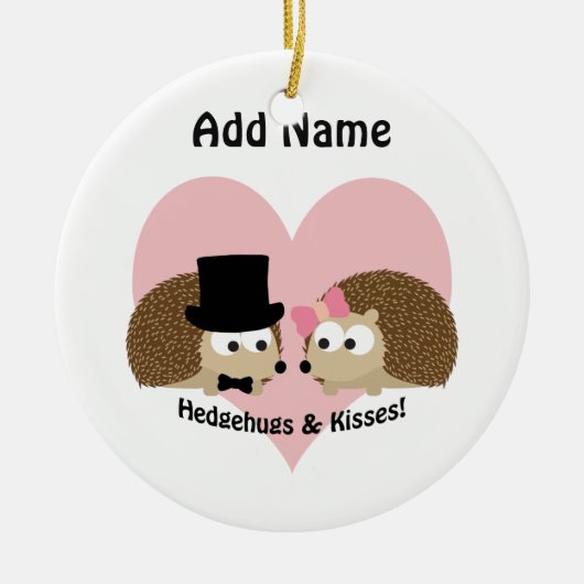 Hedgehugs en Kisses Hégel Couple Keramisch Ornament (Voorkant)