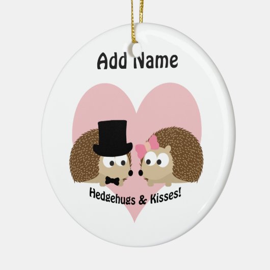 Hedgehugs en Kisses Hégel Couple Keramisch Ornament (Links)