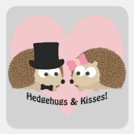 Hedgehugs en Kisses Hégel Couple Vierkante Sticker
