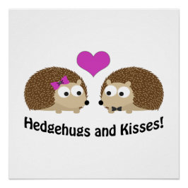 Hedgehugs en Kisses Hégel Love Poster