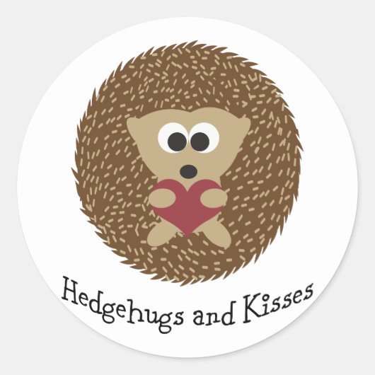 Hedgehugs en Kisses Hégel Ronde Sticker (Voorkant)