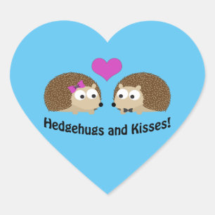 Hedgehugs en Kisses schattig egelkoppel Hart Sticker