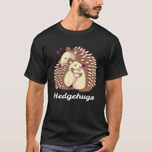 Hedgehugs Hedgehogs Hugging Animal Love Warm Hug T-shirt (Voorkant)