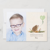 Hedgehugs Kisses Groene Ballon Hedgehog Valentijn Kaart (Voorkant)