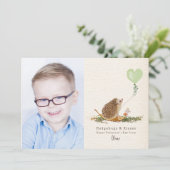 Hedgehugs Kisses Groene Ballon Hedgehog Valentijn Kaart (Staand voorkant)