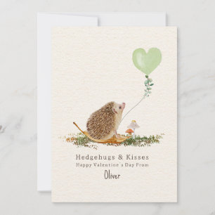 Hedgehugs Kisses Groene Foto Hedgehog Valentijn Kaart