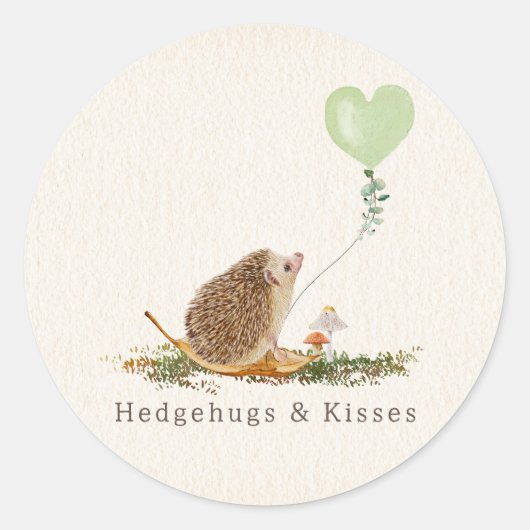 Hedgehugs & Kisses Hedgehog Classroom Valentijn Ronde Sticker (Voorkant)