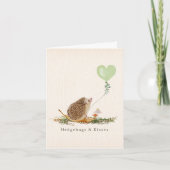 Hedgehugs & Kisses Hedgehog Mushroom Valentijn Kaart (Voorkant)