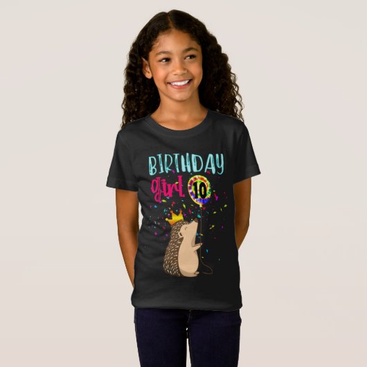 Hedgel Birthday Girl Party Gifts T-shirt (Voorkant volledig)
