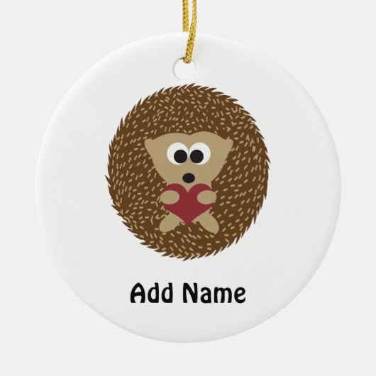 Hedgel Hugging Heart Keramisch Ornament (Voorkant)