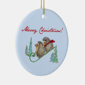 Hedgel Sled Holiday Ornament (Rechts)