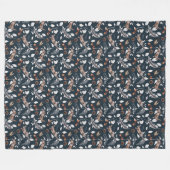 Hedgerow Vines Romping Rabbits Fleece Deken (Voorkant (Horizontaal))