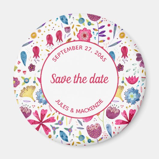 Hedgerow Waterverf Flowers sparen de Magnet van de (Voorkant)