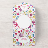 Hedgerow Wild Flowers Waterverf Painting All In One Uitnodiging (Buitenkant)