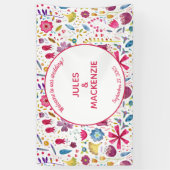 Hedgerow Wild Flowers Waterverf Wedding Spandoek (Verticaal)