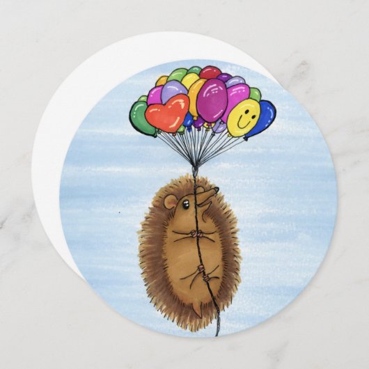 "Hedgie" Congrats/Verjaardag/Viering Kaart (Voorkant / Achterkant)