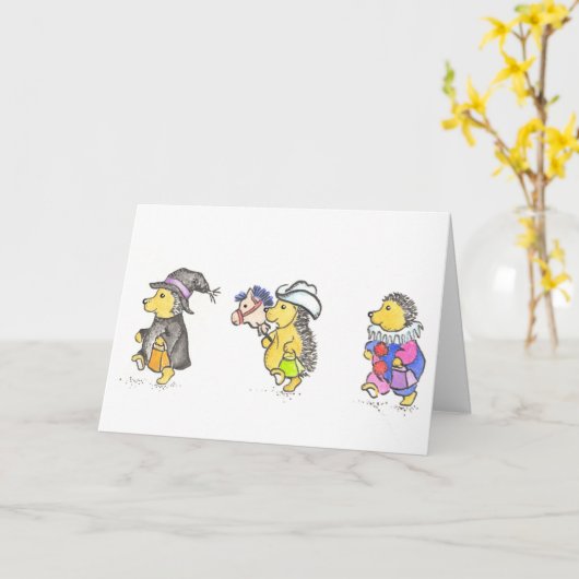 Hedgie Halloween kaart (Gele Bloem)