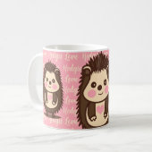 Hedgie Liefde Schattigee Egel met Roze Hart Koffiemok (Voorkant links)