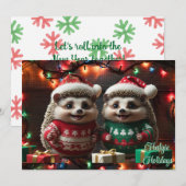 Hedgie Vakanties Egels in Truien Persoonlijk Feestdagenkaart (Voorkant / Achterkant)