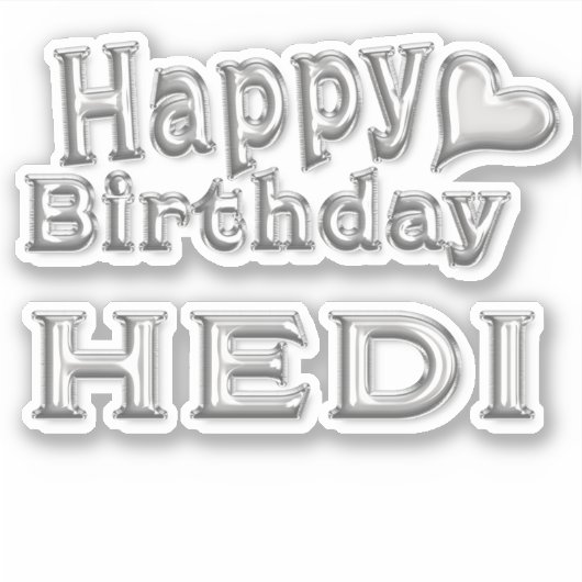 Hedi Happy Birthday silver Aufkleber Sticker (Voorkant)
