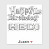 Hedi Happy Birthday silver Aufkleber Sticker (Vel)