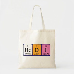 Hedi Periodieke Naam canvas tas