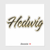 Hedwig black gold Lettering Aufkleber Sticker (Vel)