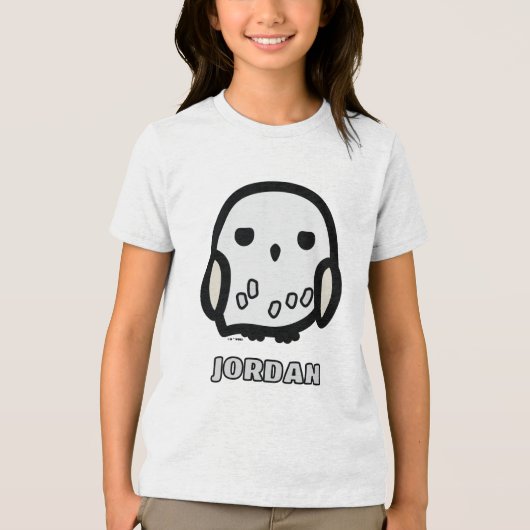 Hedwig Cartoon Character Art Tri-Blend Shirt (Voorkant)