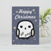Hedwig Cartoon Karakter Kunst Kerstkaart (Staand voorkant)