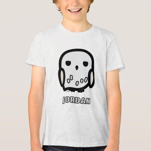 Hedwig Cartoon Karakter Kunst Tri-Blend Shirt (Voorkant)
