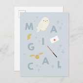 Hedwig "magische" typografie grafisch briefkaart (Voorkant / Achterkant)