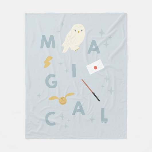 Hedwig "magische" typografie grafisch fleece deken (Voorkant)