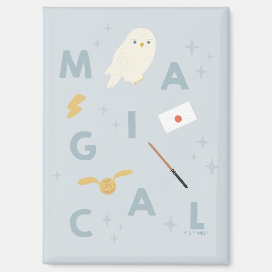 Hedwig "magische" typografie grafisch magneet (Voorkant)