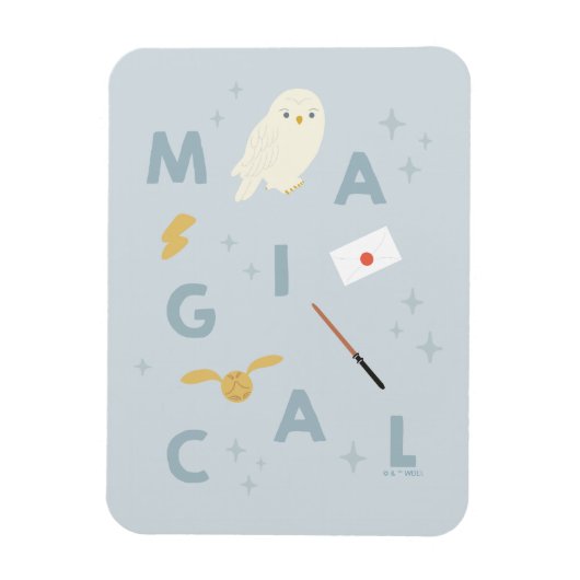 Hedwig "magische" typografie grafisch magneet (Verticaal)