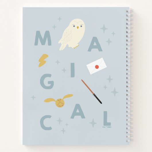 Hedwig "magische" typografie grafisch notitieboek (Achterkant)