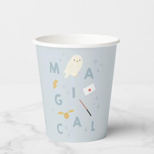 Hedwig "magische" typografie grafisch papieren bekers (Voorkant)