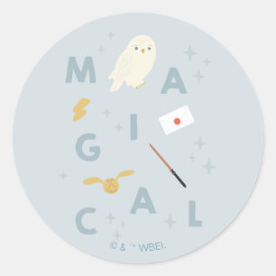 Hedwig "magische" typografie grafisch ronde sticker
