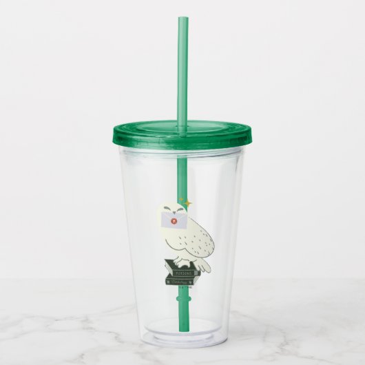 Hedwig met brief Fantasietekening Acryl Drinkbeker (Voorkant)