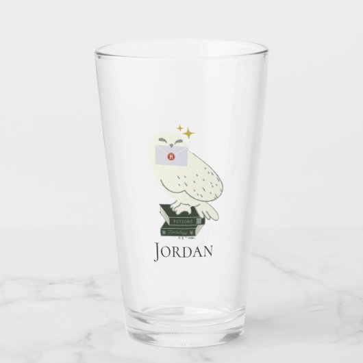 Hedwig Met Brief Fantasievolle Tekening Glas (Voorkant)