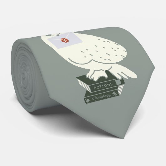 Hedwig Met Brief Fantasievolle Tekening Stropdas (Opgerold)