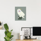 Hedwig Met Brief Whimsical Tekening Poster (Thuiskantoor)